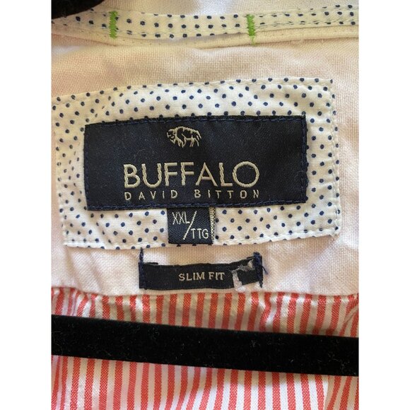 Buffalo‎ David Bitton Mens Pink Shirt XXL short sleeve button up cotton collared - Picture 4 of 7